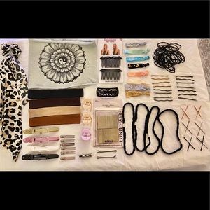 All new Hair accessory lot of 136 pieces plus a bonus blow dryer
